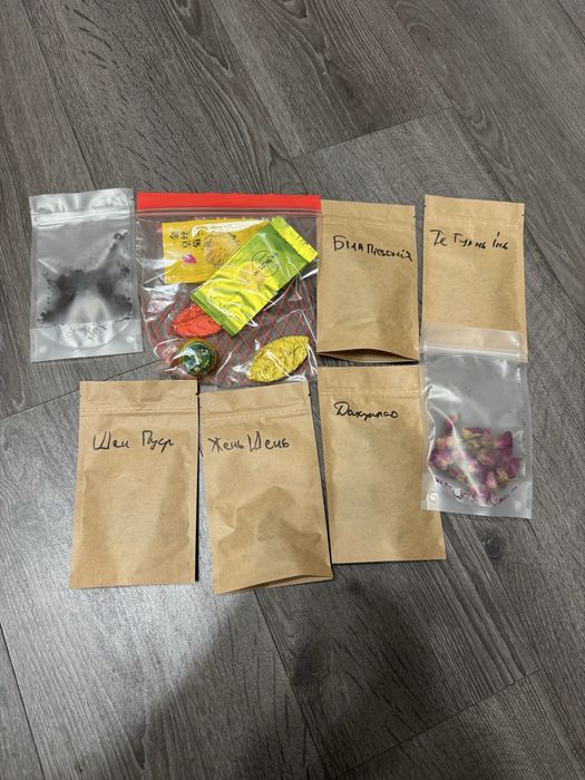 Дегустаційний набір китайського чаю шу пуер улун дахунпао тегуанінь