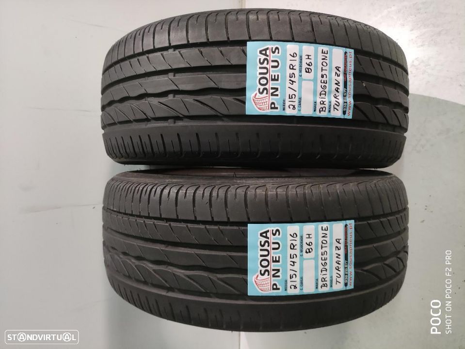 2 pneus 95% de piso 215 /45/16 bridgestone - oferta dos portes