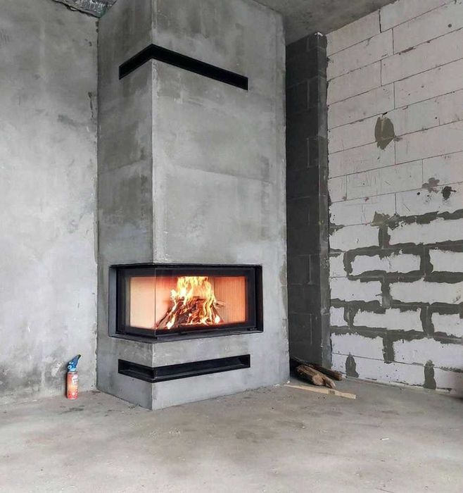 Кімнатні каміни на дровах + піч камін установка камінів монтаж каміну