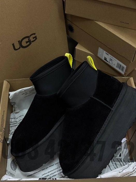 Жіночі UGG на Платформі CLASSIC MINI DIPPER Black Ugg