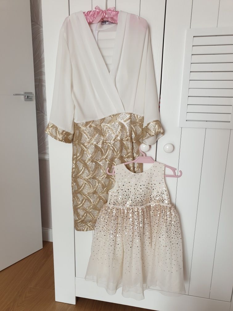 Zestaw sukienek mama r.S i córka r. 98 Sugarfree H&M