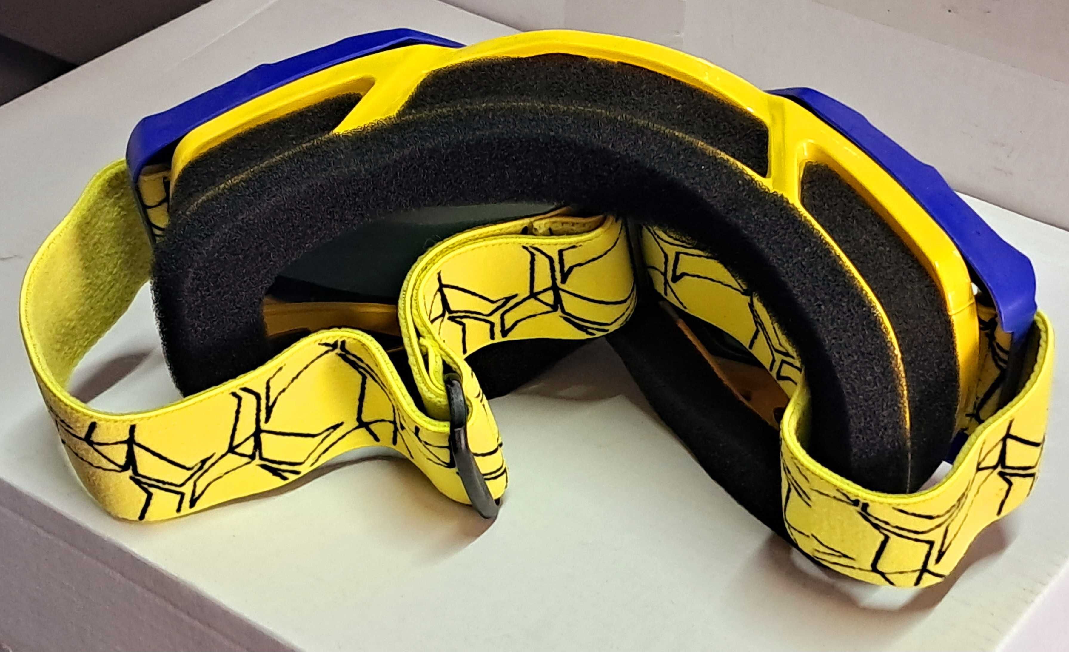 очки мото Кросс Enduro ATV Djei Poli сине желтые