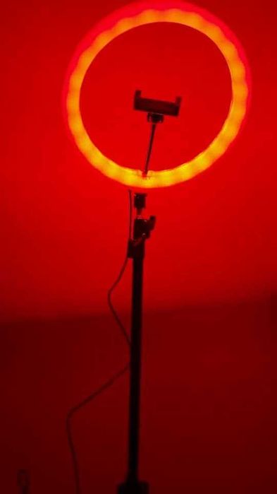 Лампа RGB 36см кільцева БУ LED тримач штатив телефону