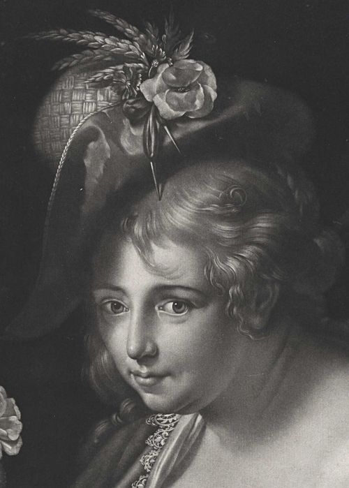 Litografia z 1780 rok, Helena Fourment żona Rubensa, 38cm x 53cm