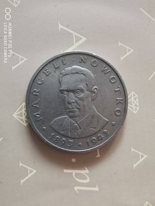 Moneta 20 zł 1976 Marceli Nowotko