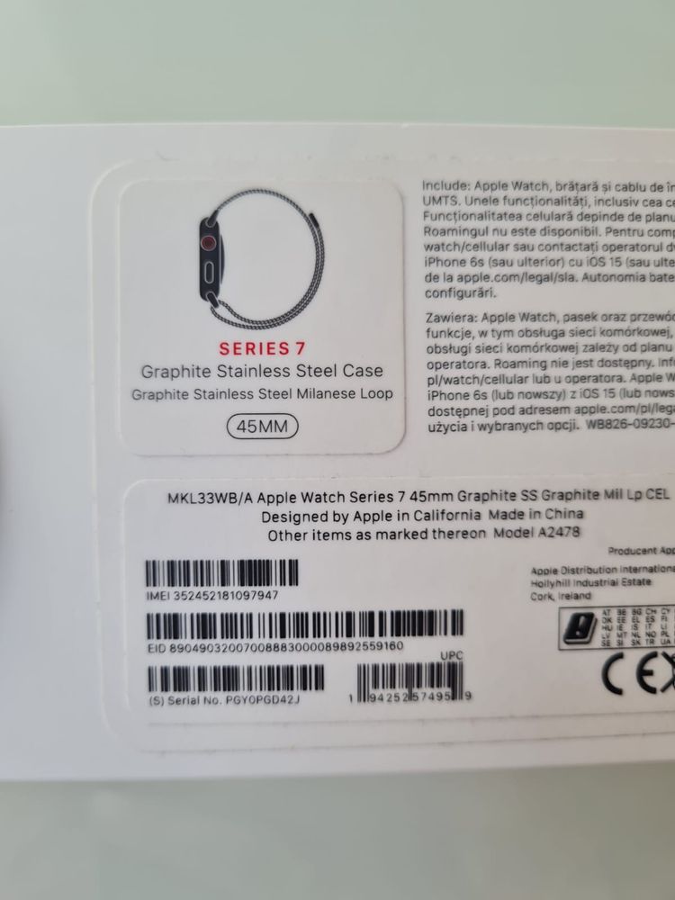 Smartwatch APPLE Watch Series 7 GPS + Cellular