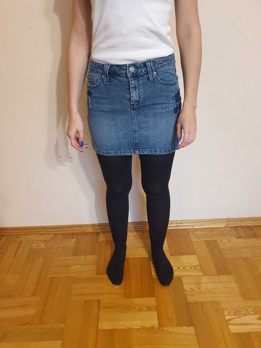 spódnica dżinsowa jeansowa haftowana