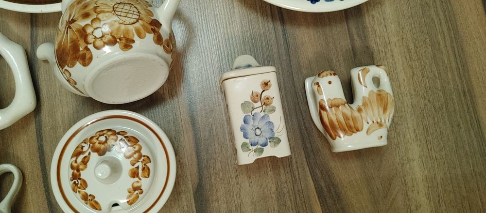 Ceramika Włocławek. talerze . wazon .dzbank. Cukiernica. Solniczka