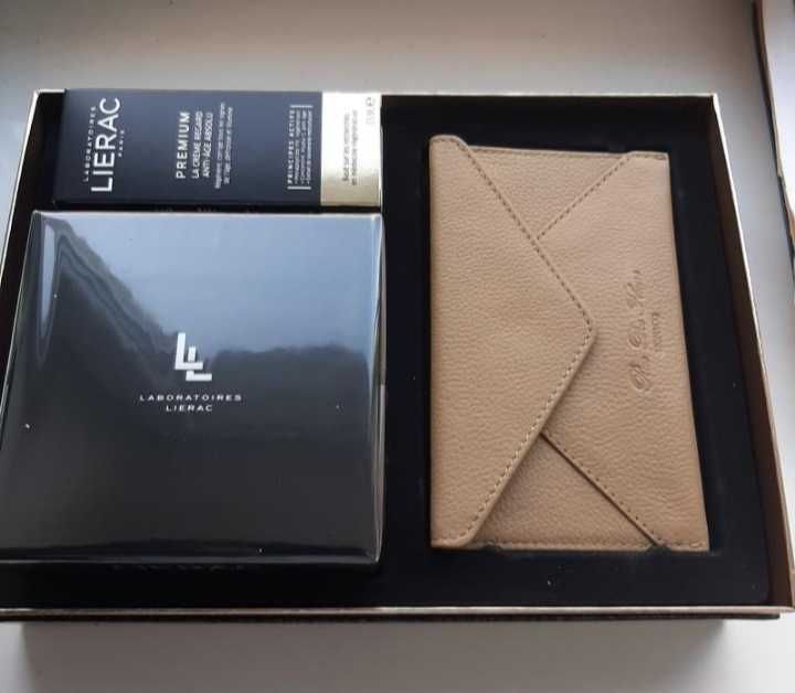 Подарочный набор крем Lierac premium +крем под глаза + кошелёк