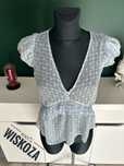 Stradivarius bluza M Nowa 100% delikatna kratka  niebieski  casual