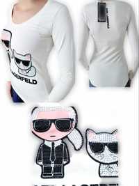 Bluzka damska Karl lagerfeld Longsleeve Ecru