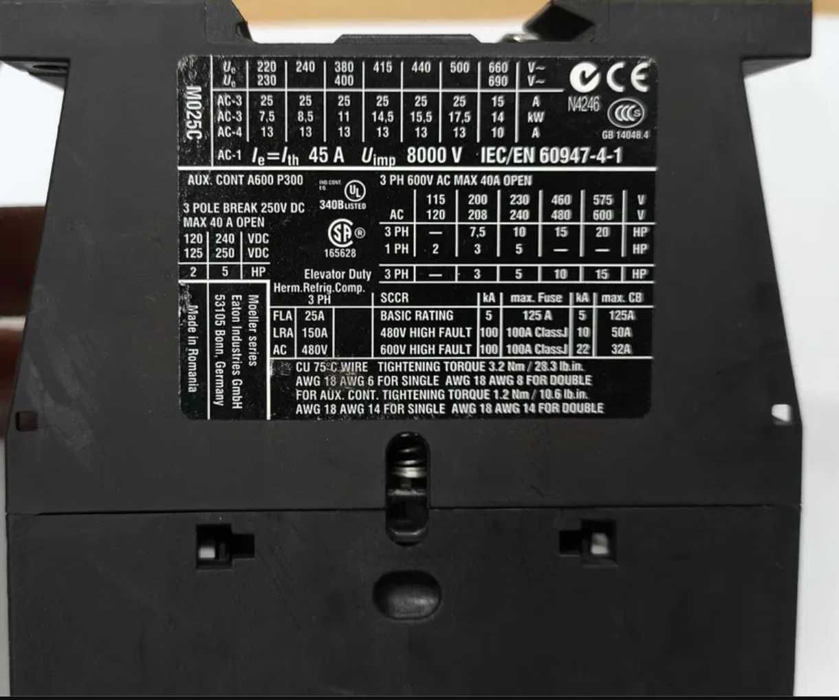 Stycznik EATON DIL M25-01 45A
