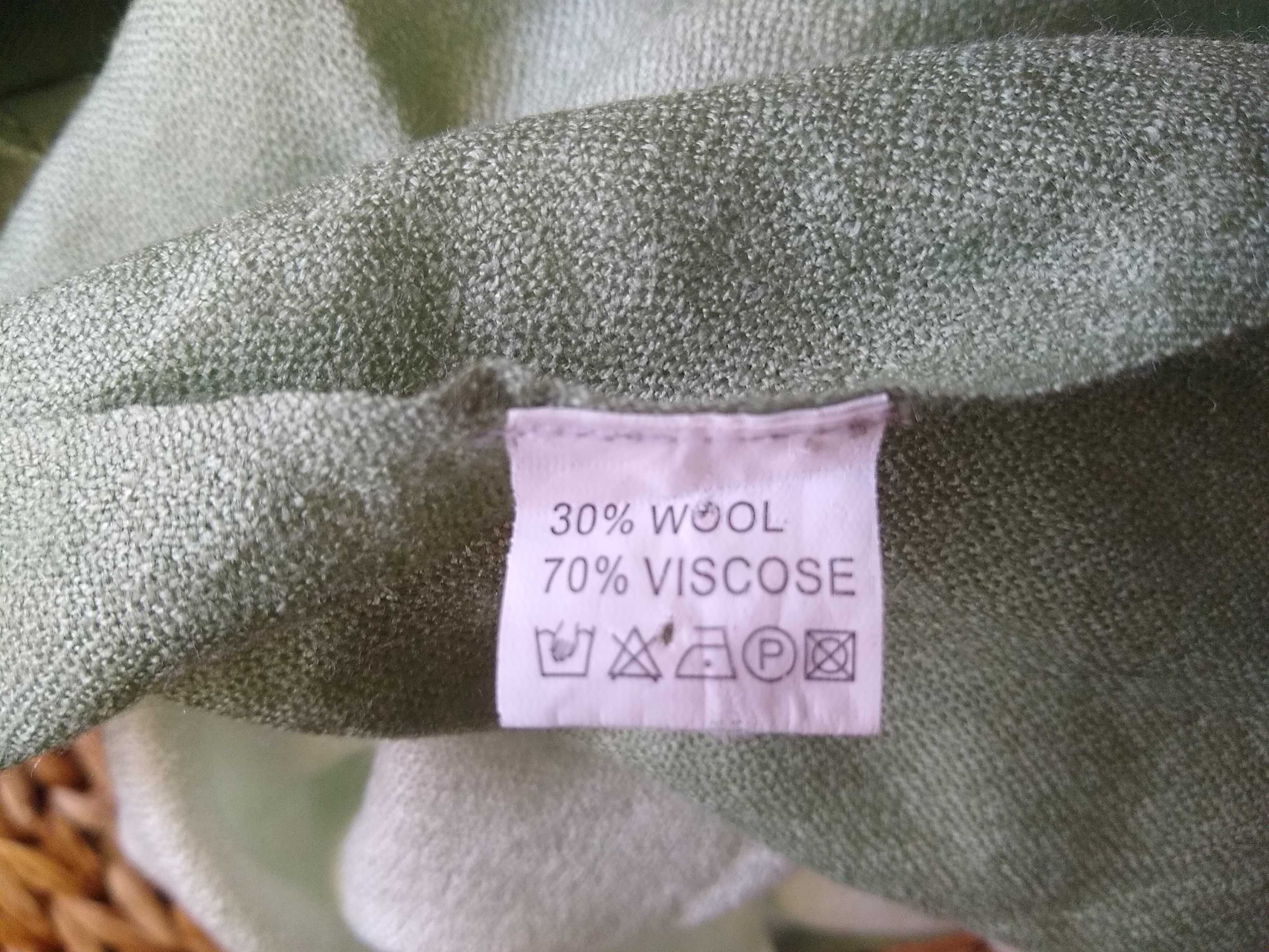 Elegancki bardzo duży damski szal z dodatkiem wełny, 30% Wełna