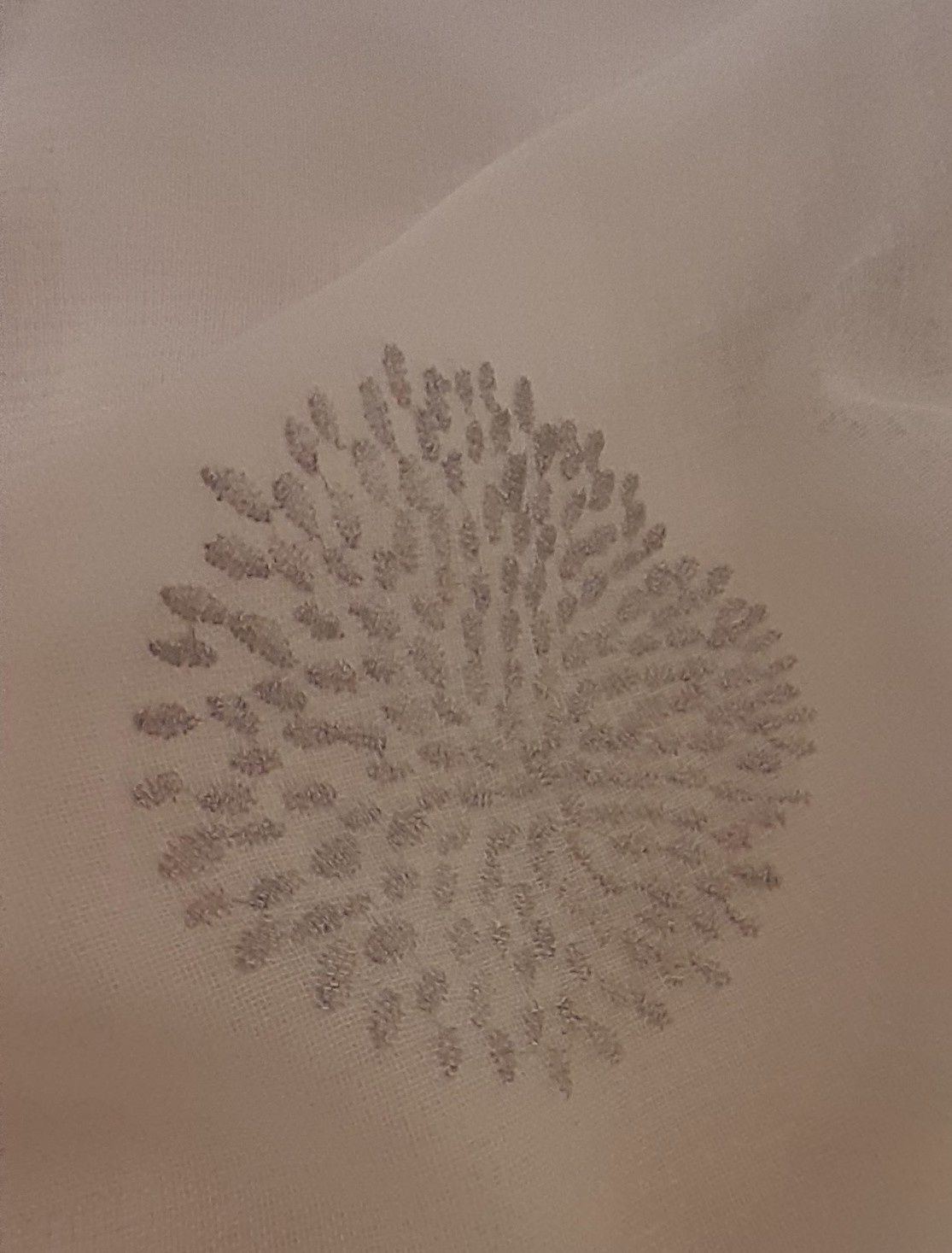 Curtain voil white silver embroidery