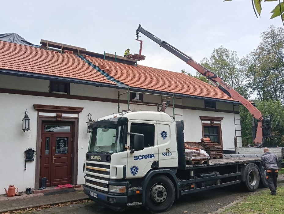 Scania R 420 124L HDS Palfinger 16000L chwytak UDT zestaw z przyczepa