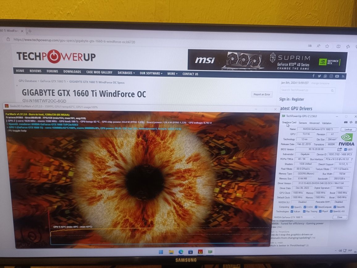 Gigabyte GTX 1660ti 6gb Winforce OC