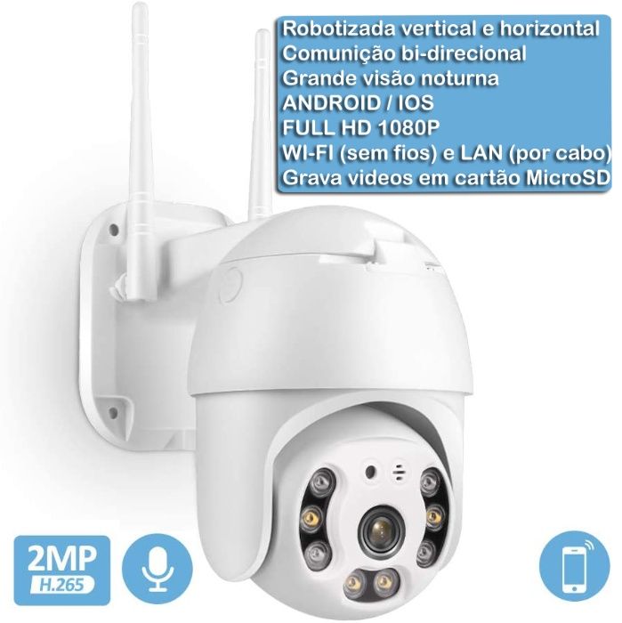 camera wifi 1080p Hd robotizada rotativa ptz wi-fi camara internet