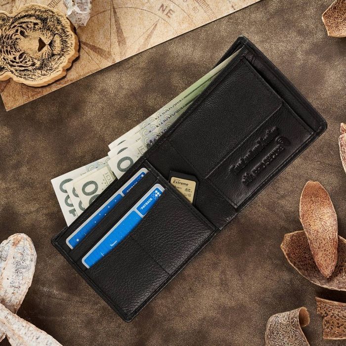 Czarny portfel męski skórzany RFID Paolo Peruzzi T-78-BL