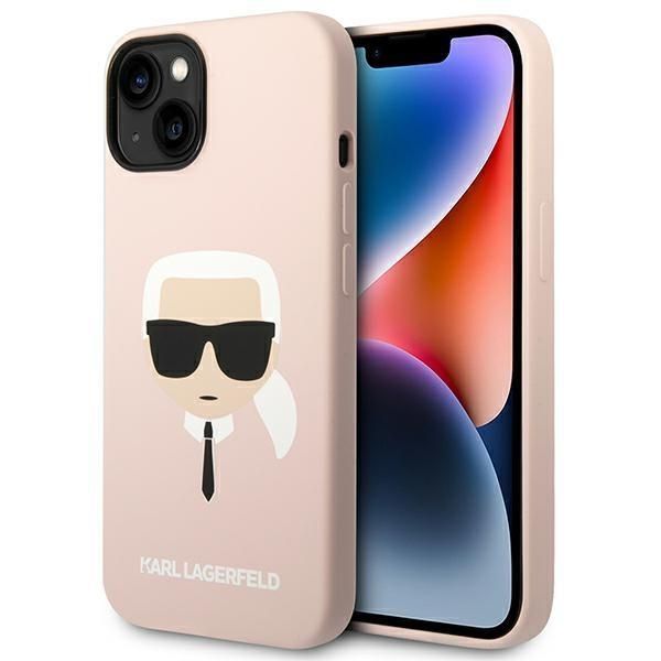 Etui Karl Lagerfeld do iPhone 14 - Różowy Silikon z Mikrofibrą