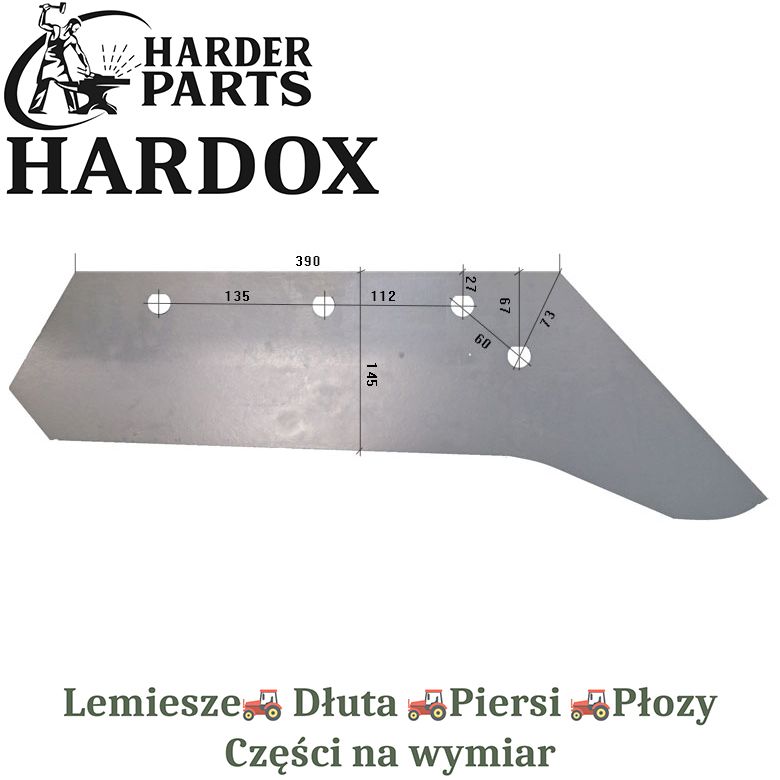 Lemiesz 14 Kuhn HARDOX 620088/P części do pługa 2X lepsze niż Borowe