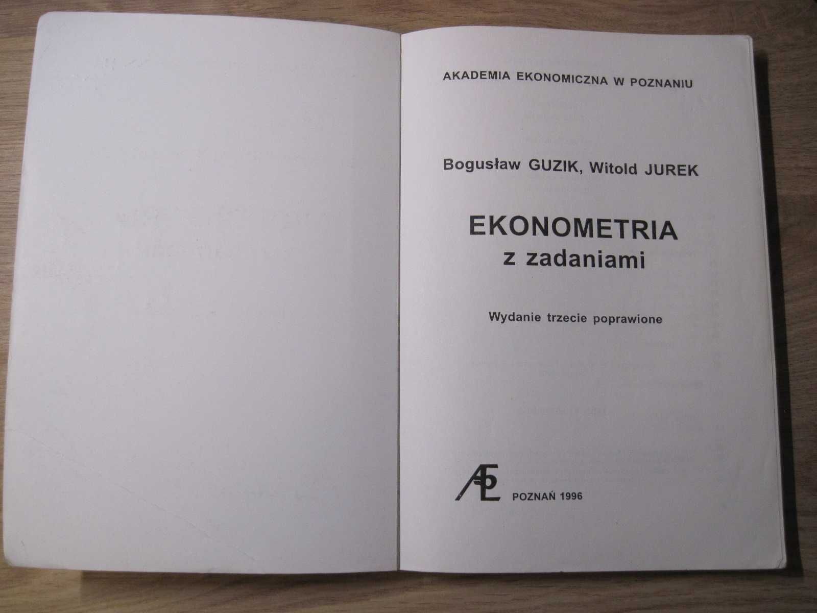 B. Guzik, W. Jurek ,,Ekonometria z zadaniami"