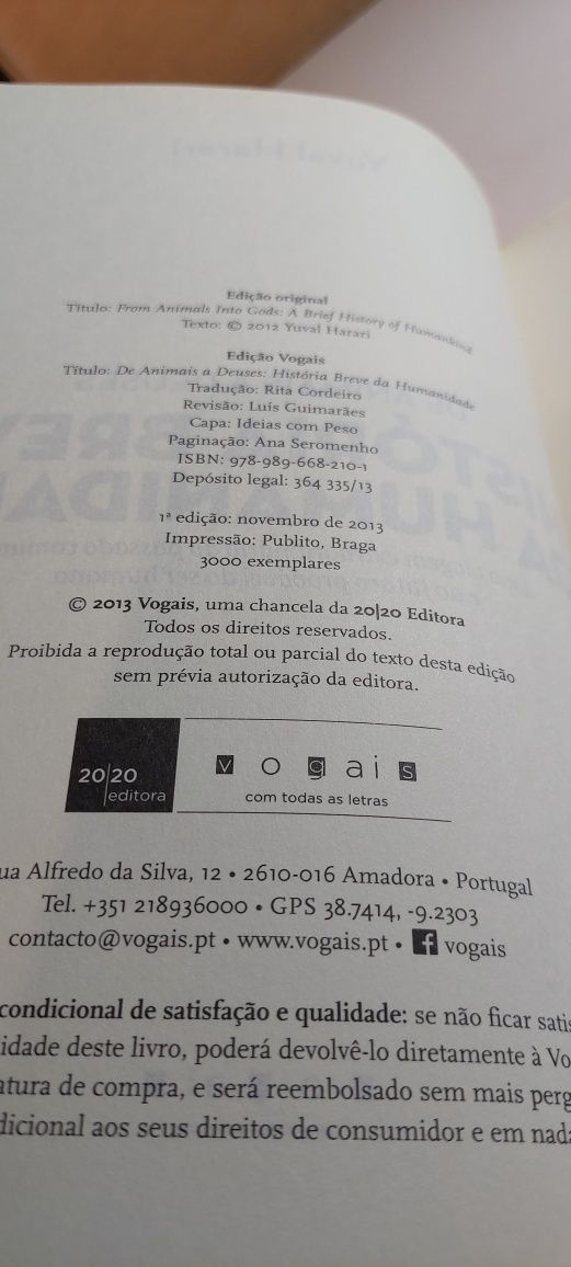 História Breve da Humanidade - Yuval Harari (1ª edição, 2013)