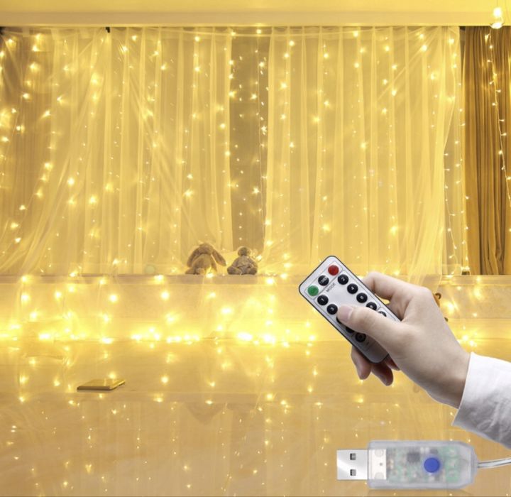 Kurtyna świetlna 300 led lampki