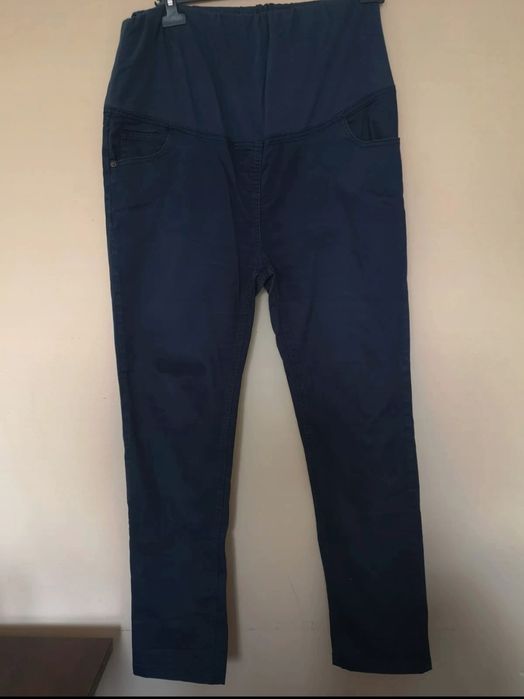Granatowe spodnie jeans legginsy miękkie Jojo maman bebe XXL