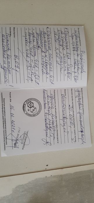 Złoty pierścionek z szafirem 5,6 ct i brylantami 1,2 ct Zamiana.