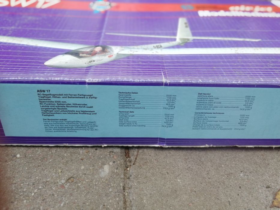 Asw 17 airjet model rc  szybowiec elektro wysyłka