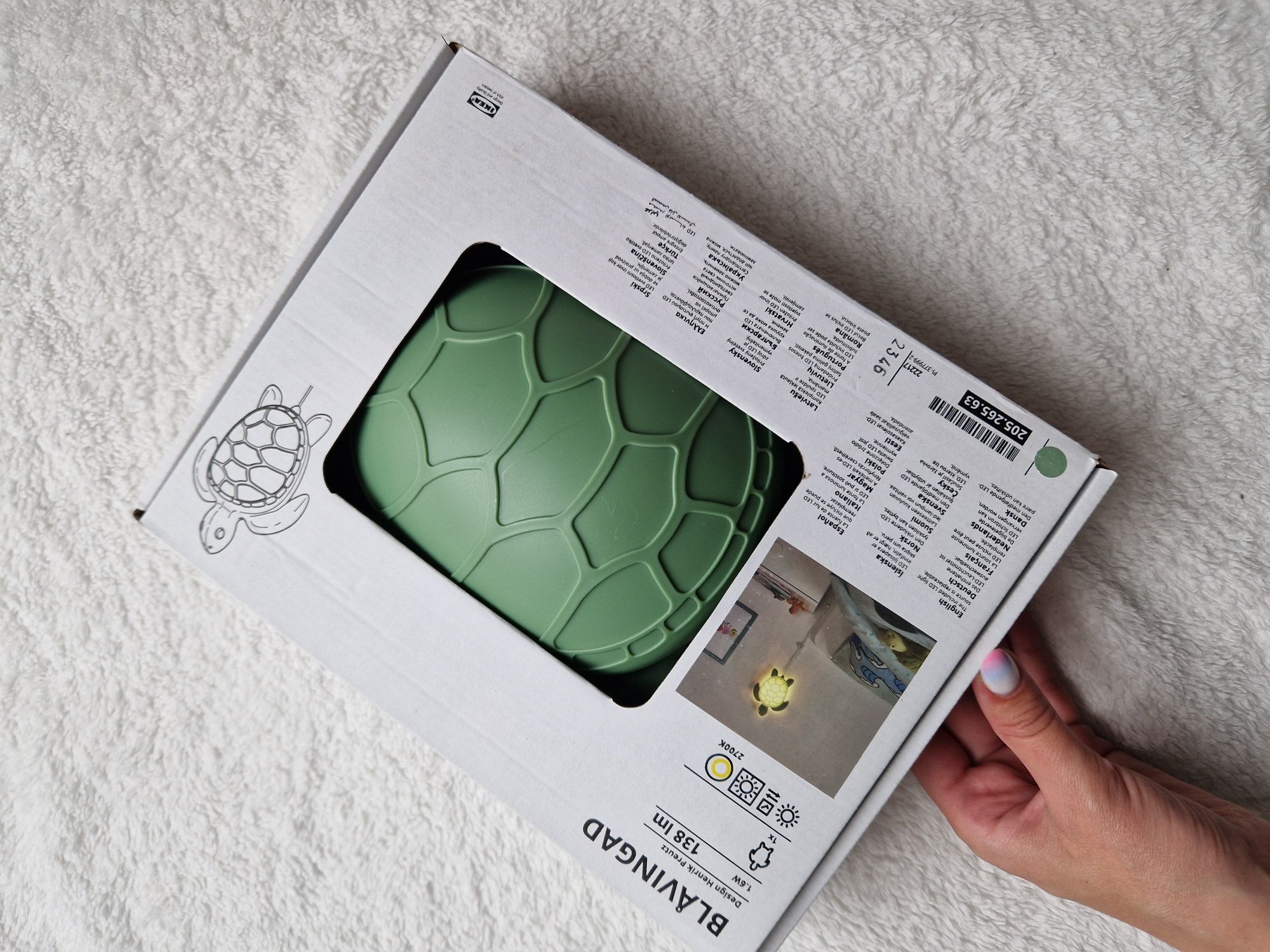 Lampa ścienna LED, żółw/zielony Ikea,nie używane, ale rozpakowane