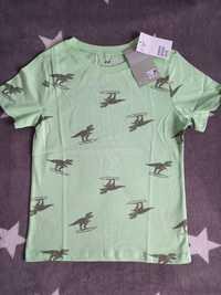 NOWA koszulka tshirt bluzka hm h&m 122 128 dino dinozaur dinozaury