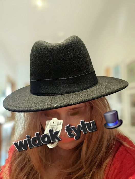 Fedora czarny black kapelusz hat New nowy