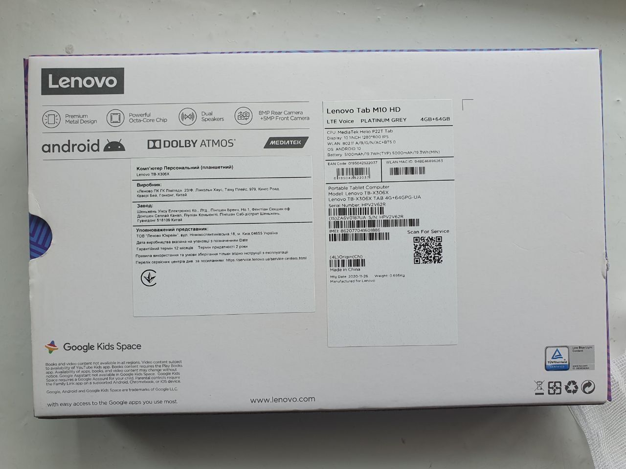 lenovo tb-x306x tab 4g+64g ua