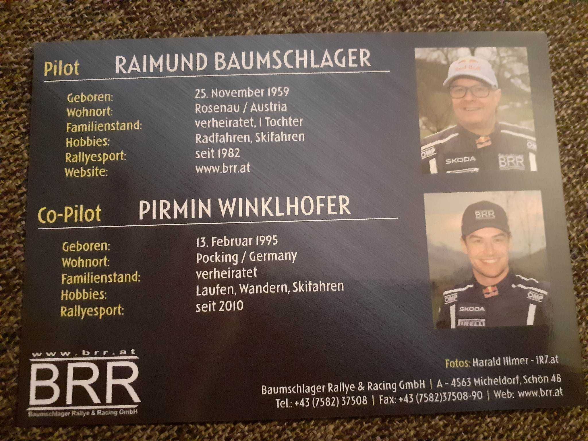 Autograf R. Baumschlager-Skoda Fabia Rally karta
