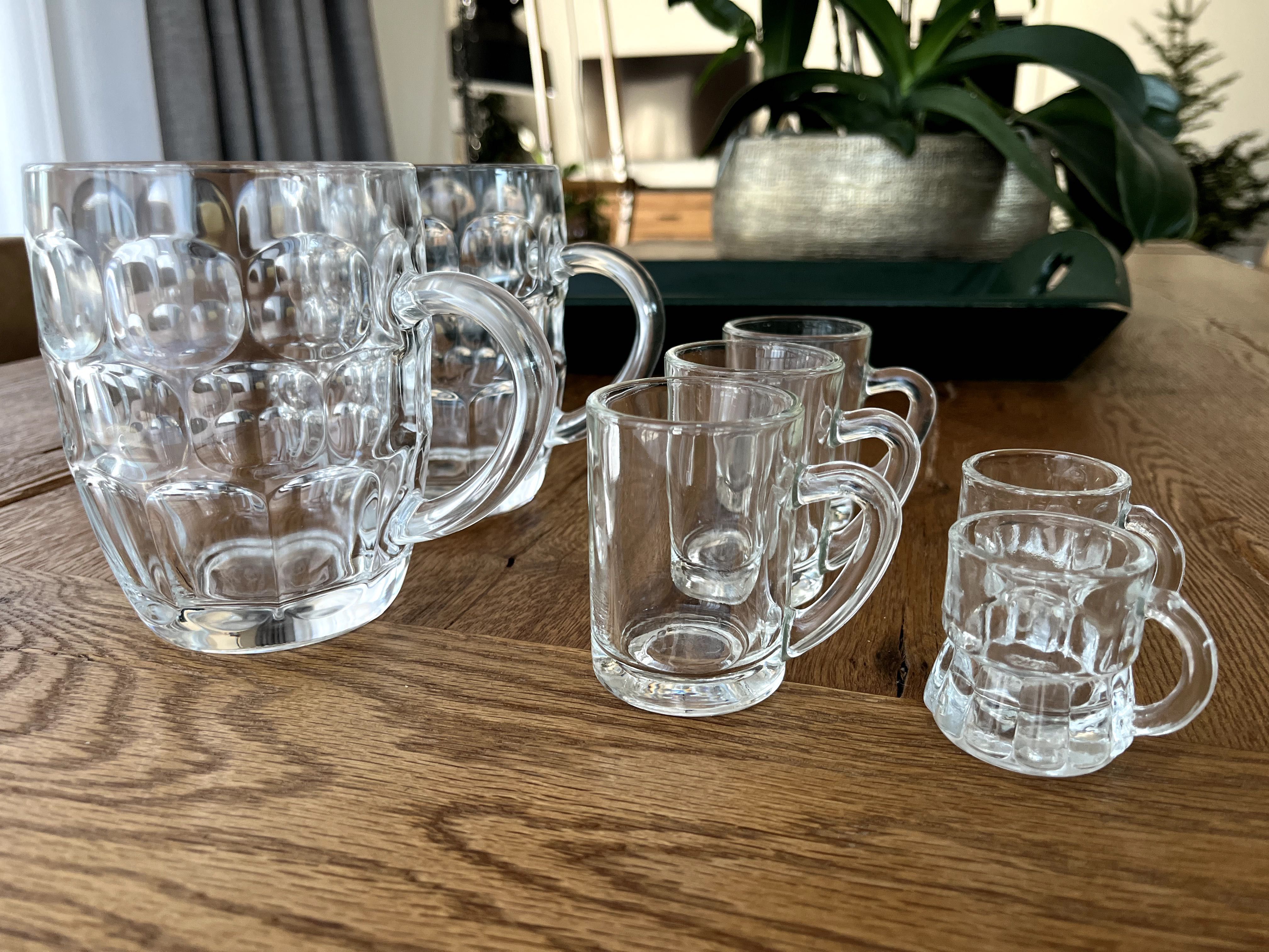 Kufle do piwa 0,5l + Mini kufel kieliszek grube szkło 25 ml 75 ml