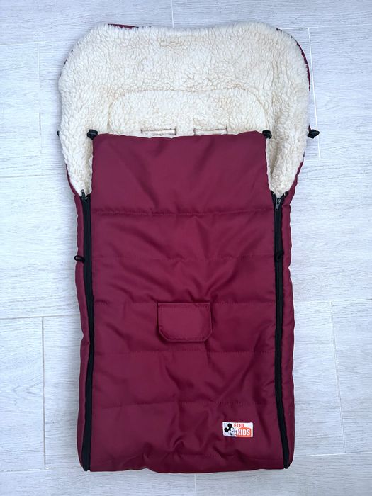 Теплий чохол конверт в коляску на овчині