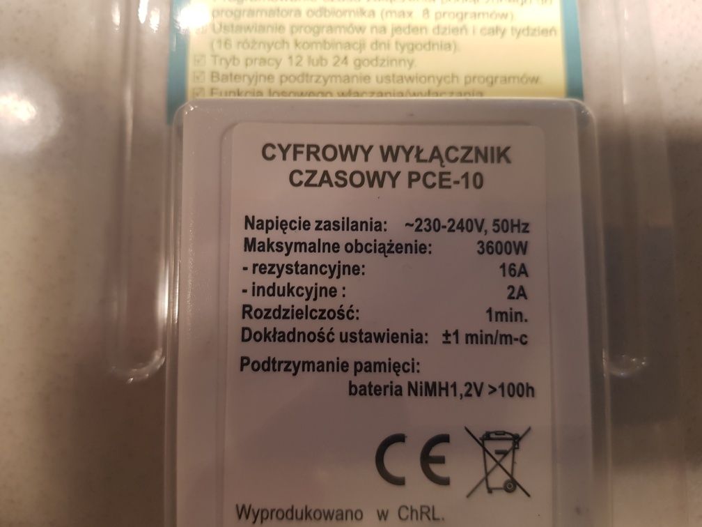 Cyfrowy wyłącznik czasowy PCE-10