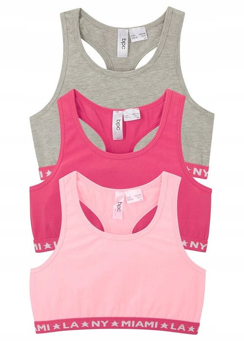 B.P.C 3-pak Biustonoszy topów dziewczęcy ^176/182