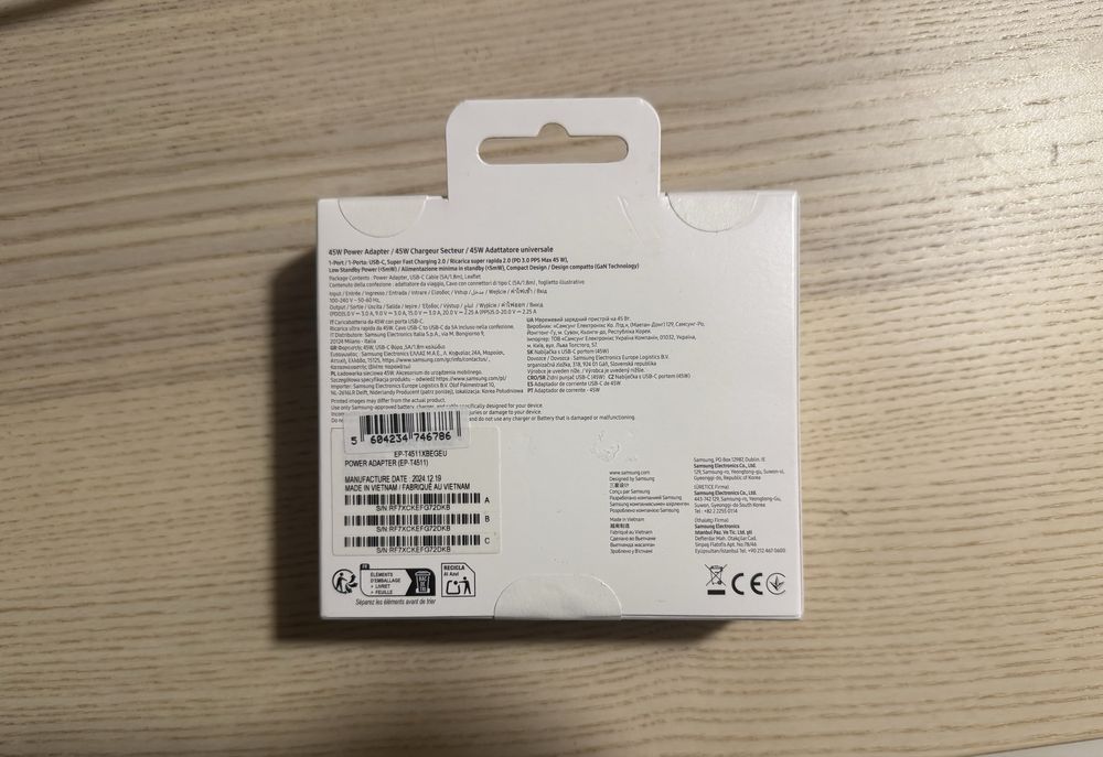 Carregador Original Samsung 45W