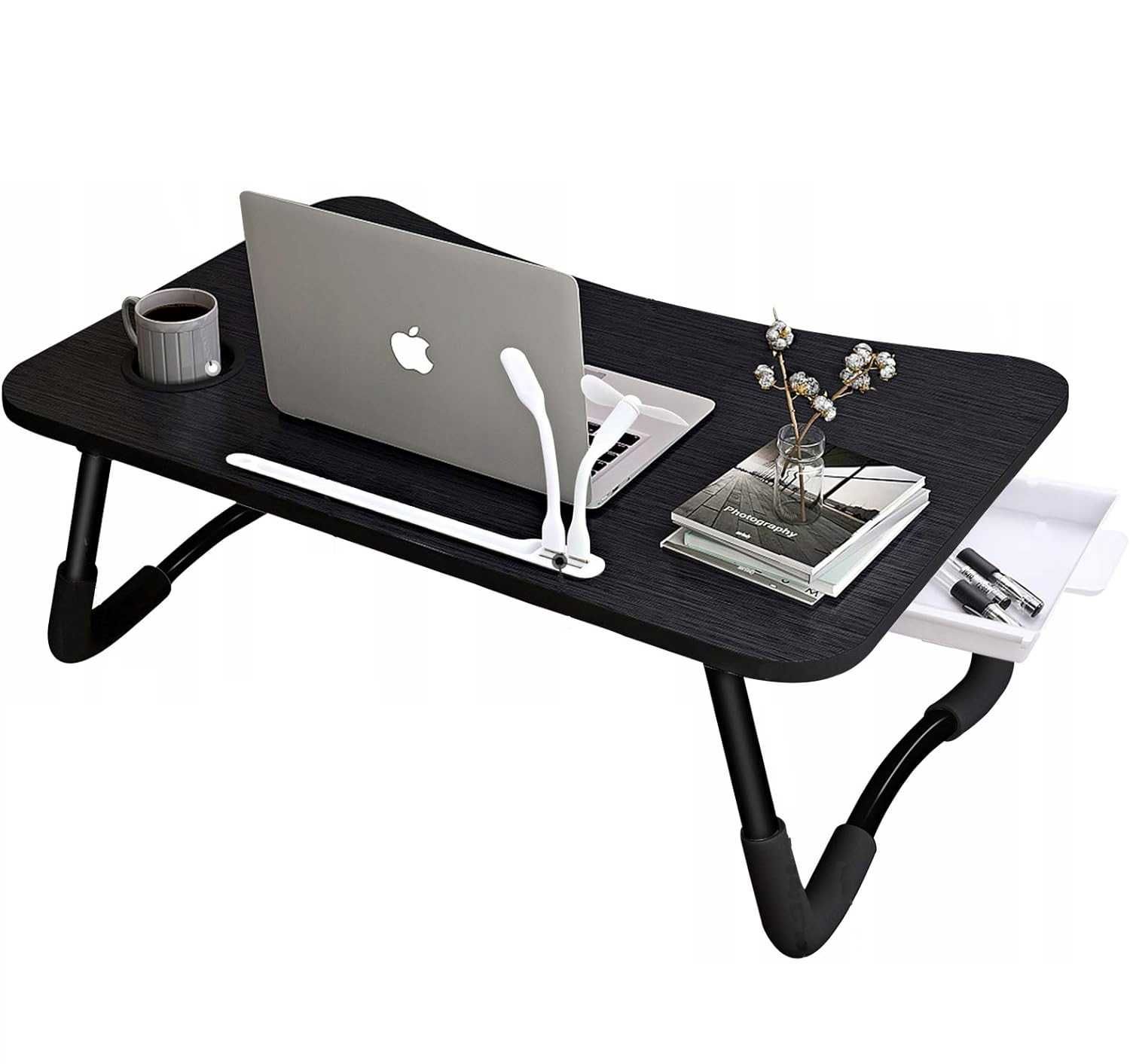Stolik Składany Na Laptopa z wbudowaną szufladą oraz portami USB