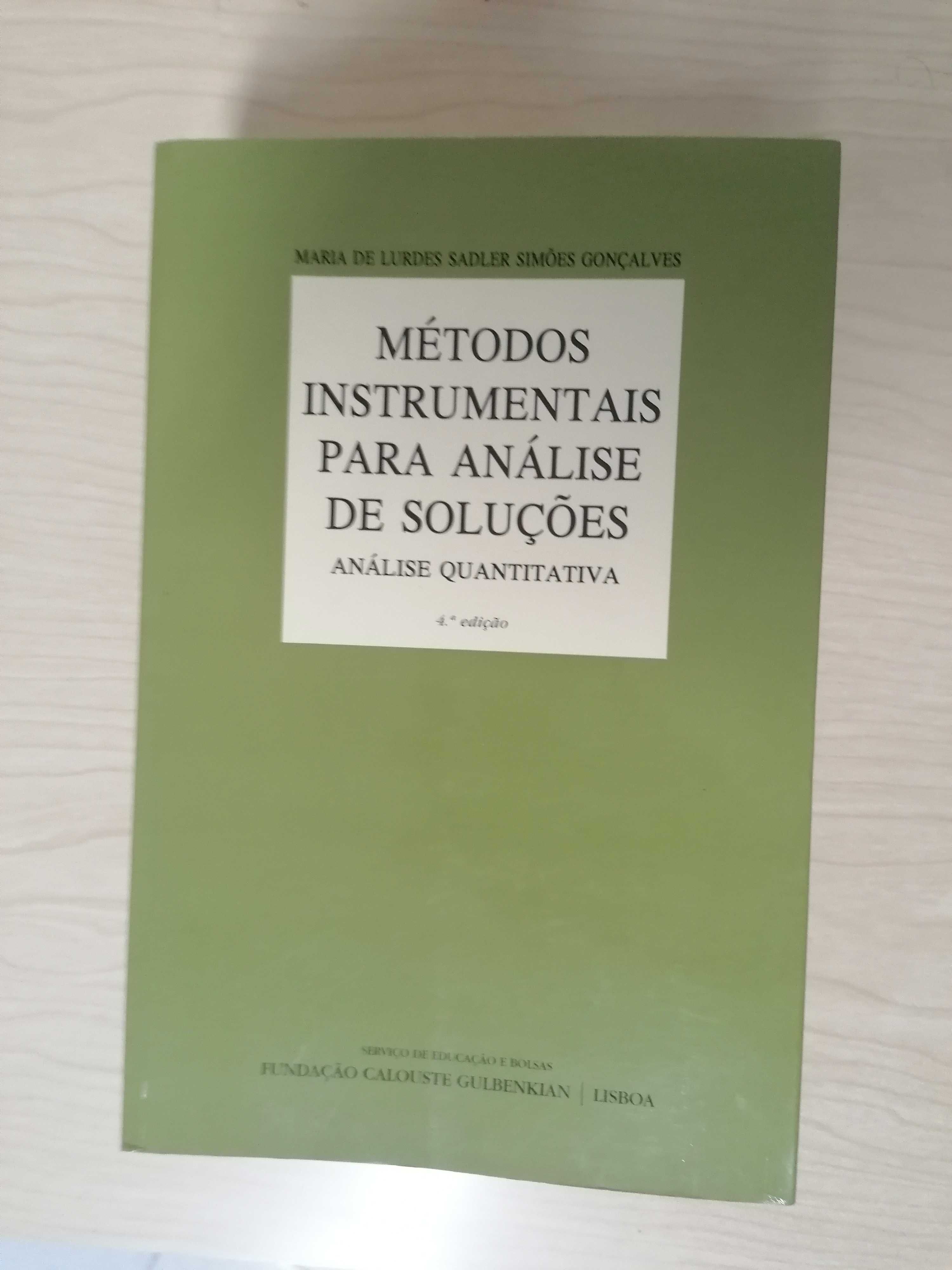 Livro Métodos Instrumentais Para Análise de Soluções - Gulbenkian