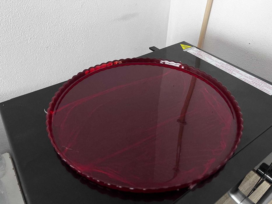 6 conjuntos Prato para Bolo - Vermelho com Campânula – 32cm