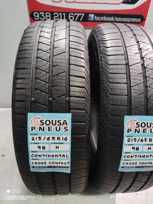 2 pneus semi novos 215-65r16 continental - oferta dos portes 90 EUROS