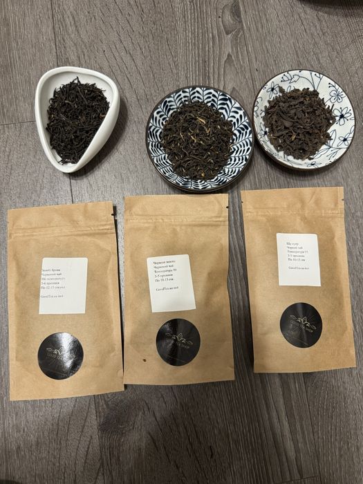 Дегустаційний набір китайського чаю шу пуер улун дахунпао тегуанінь