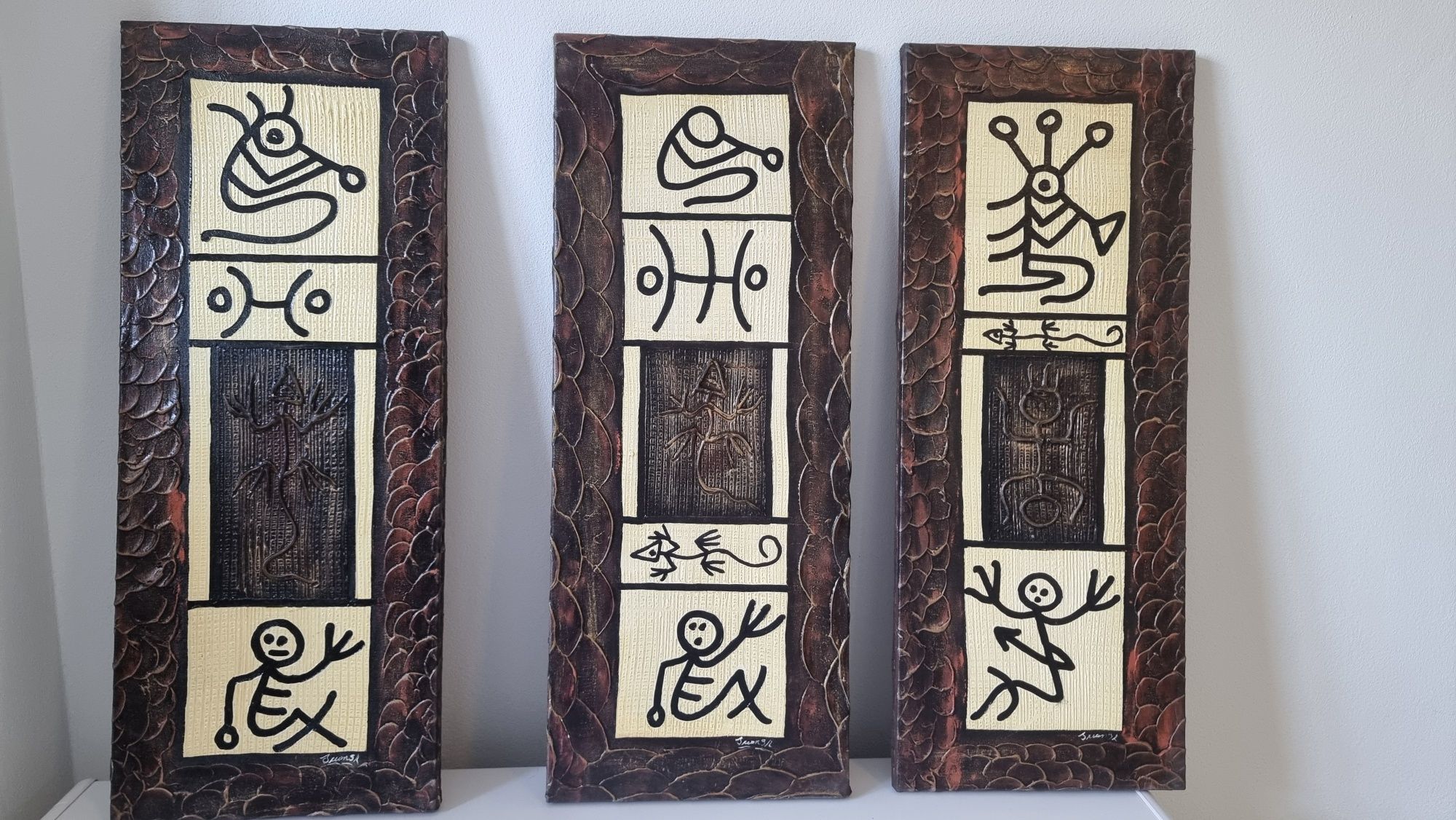 Conjunto de três quadros