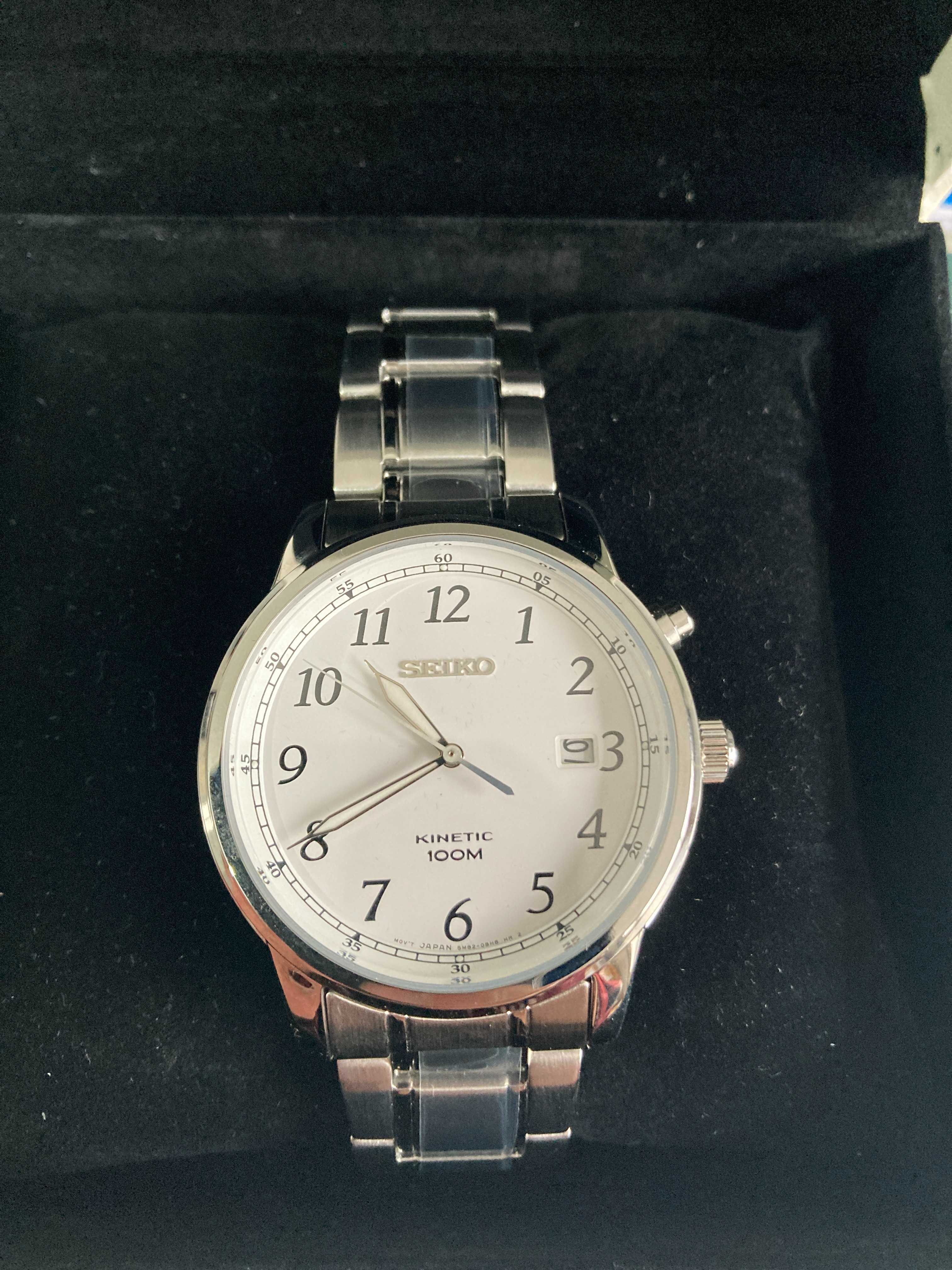 Relógio Seiko Neo Classic Kinetic SKA775P1 em Inox Original usado