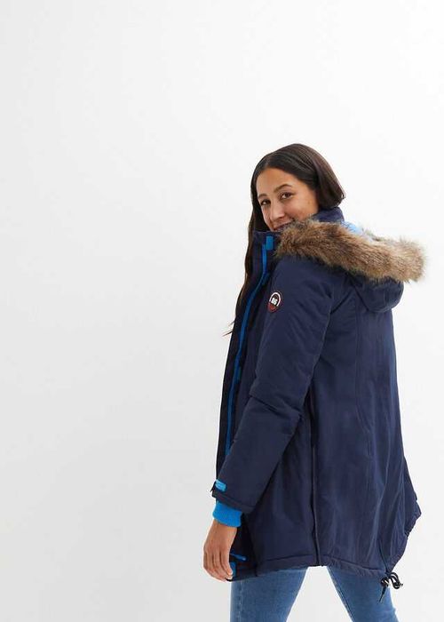 Zimowa Kurtka ciążowa  z kapturem  / ozdobne futerko