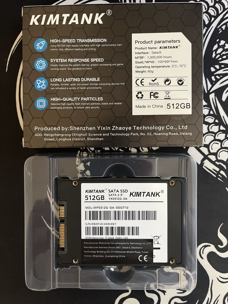 ssd 512 гб Kimtank - продам дешево!