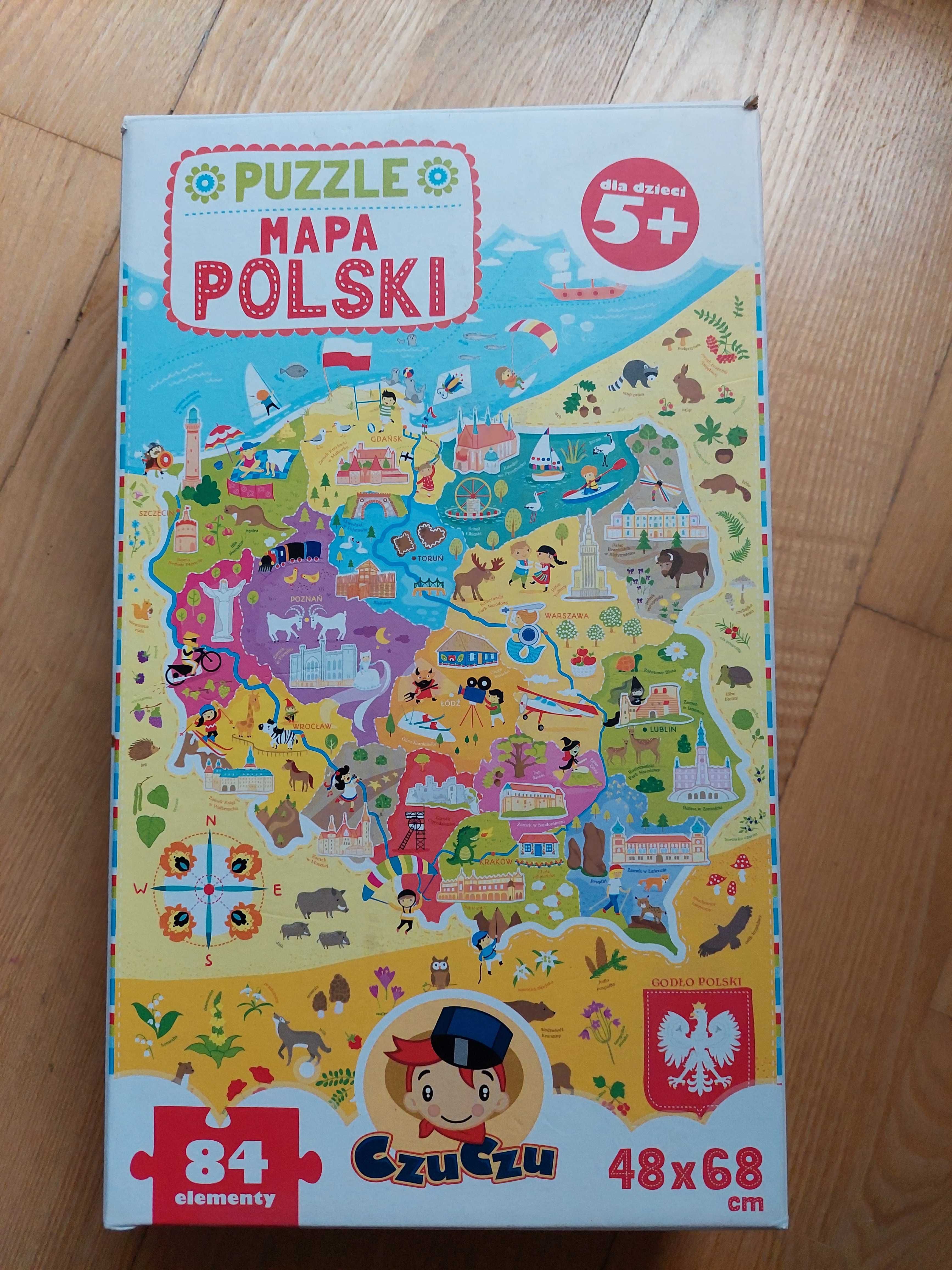 Puzzle dla dzieci Mapa Polski CzuCzu 84 elementy